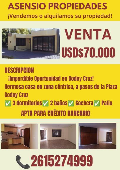 Casa en Venta en Godoy Cruz, Mendoza