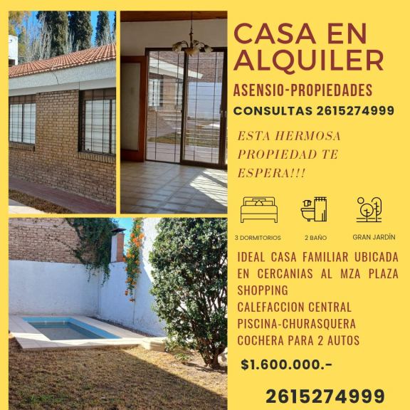 Casa en Alquiler en Guaymallen, Mendoza
