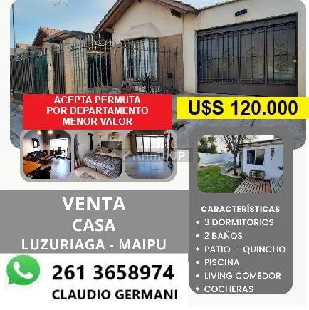 Casa en Venta en Maipu, Mendoza