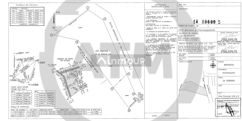 Terreno en Venta en Tupungato, Mendoza