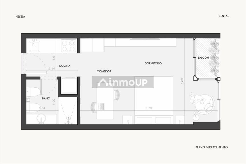 Departamento en Alquiler Temporario en Recoleta, Capital Federal - USD 1.000 | Inmoup - 14