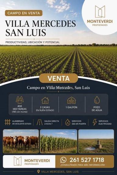 Campo en Venta en Villa Mercedes, San Luis