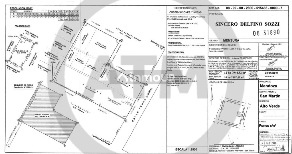 Finca en Venta en San Martin, Mendoza