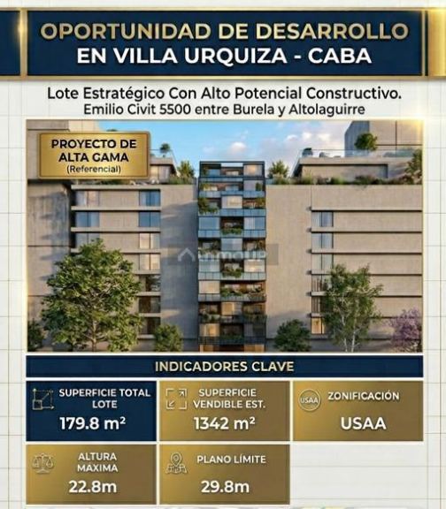 Terreno en Venta en Villa Urquiza, Capital Federal