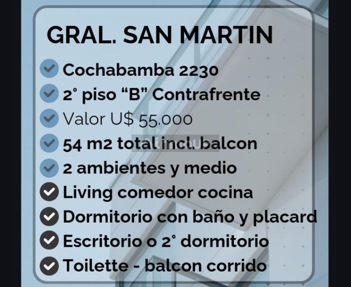 Departamento en Venta en General San Martin, G.B.A. Zona Norte