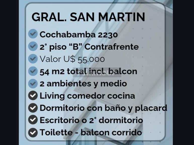 Departamento en Venta en General San Martin, G.B.A. Zona Norte