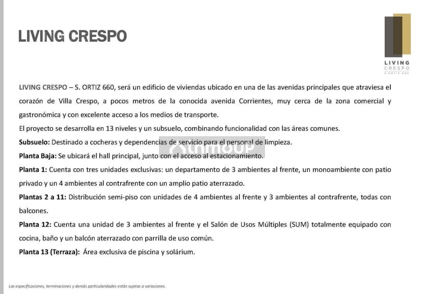 Departamento en Venta en Villa Crespo, Capital Federal