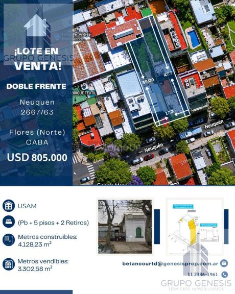 Terreno en Venta en Flores, Capital Federal