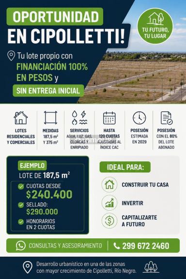 Terreno en Venta en Cipolletti, Rio Negro