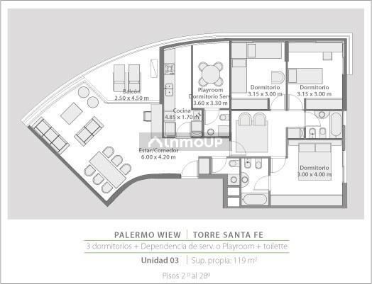 Departamento en Alquiler en Palermo, Capital Federal