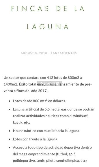 Terreno en Venta en San Vicente, G.B.A. Zona Sur