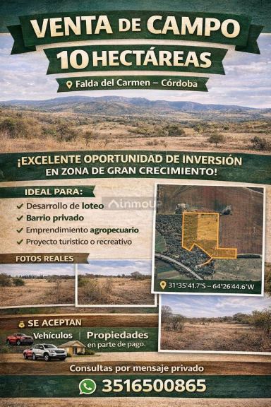 Campo en Venta en Santa Maria, Cordoba