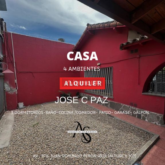 Casa en Alquiler en Jose Clemente Paz, G.B.A. Zona Norte