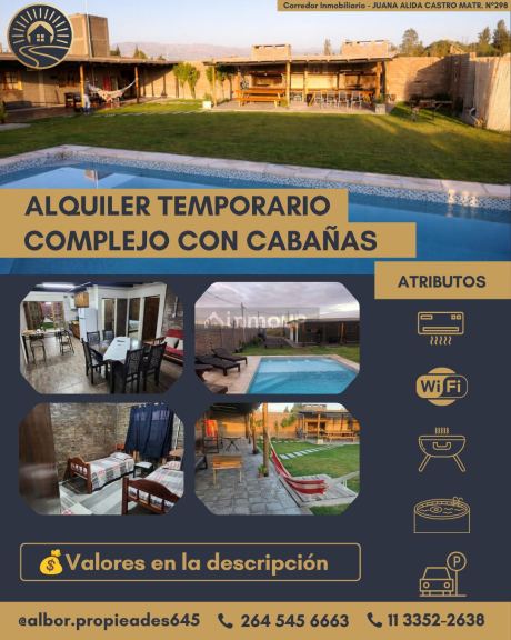 Cabaña en Alquiler Temporario en Rawson, San Juan