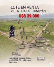 Tunuyan Vista Flores, Tunuyán, Valle de Uco. Metros Hotel Fuente Mayor y Bodega Restó Alpasión