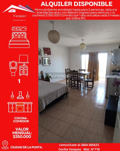 Departamento en Alquiler en La Punta, San Luis